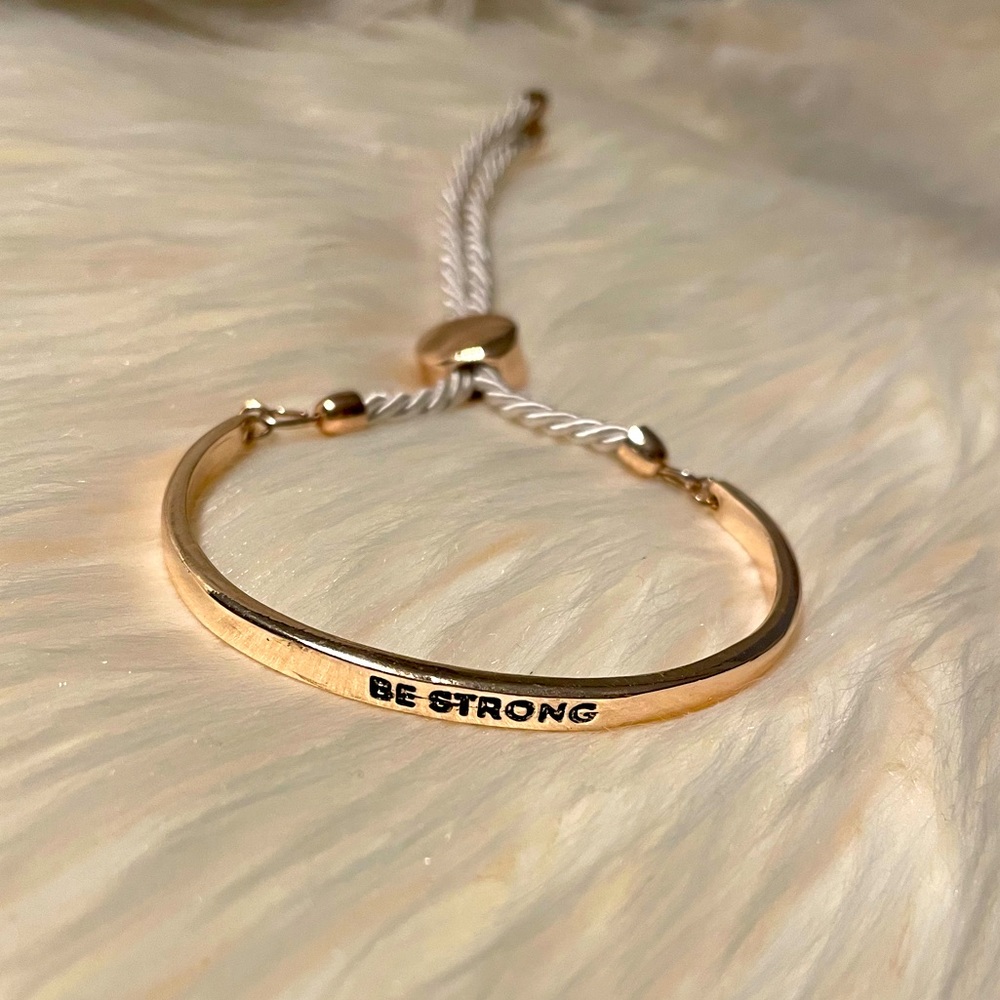 Be Strong Gold Roped Bracelet